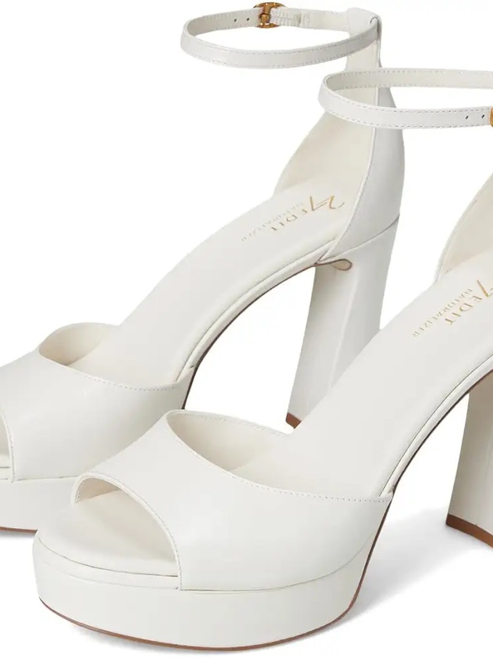 Naturalizer 27 Edit Delphine in Warm White Ankle-Strap Platform Heels